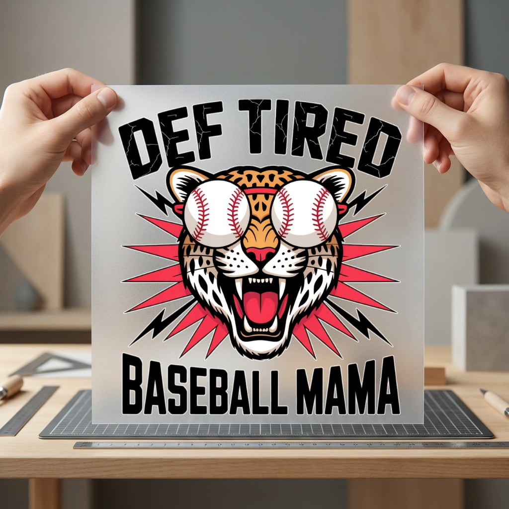Def Tired Baseball Mama Mom Funny Ready to Press DTF Transfer for Dtf