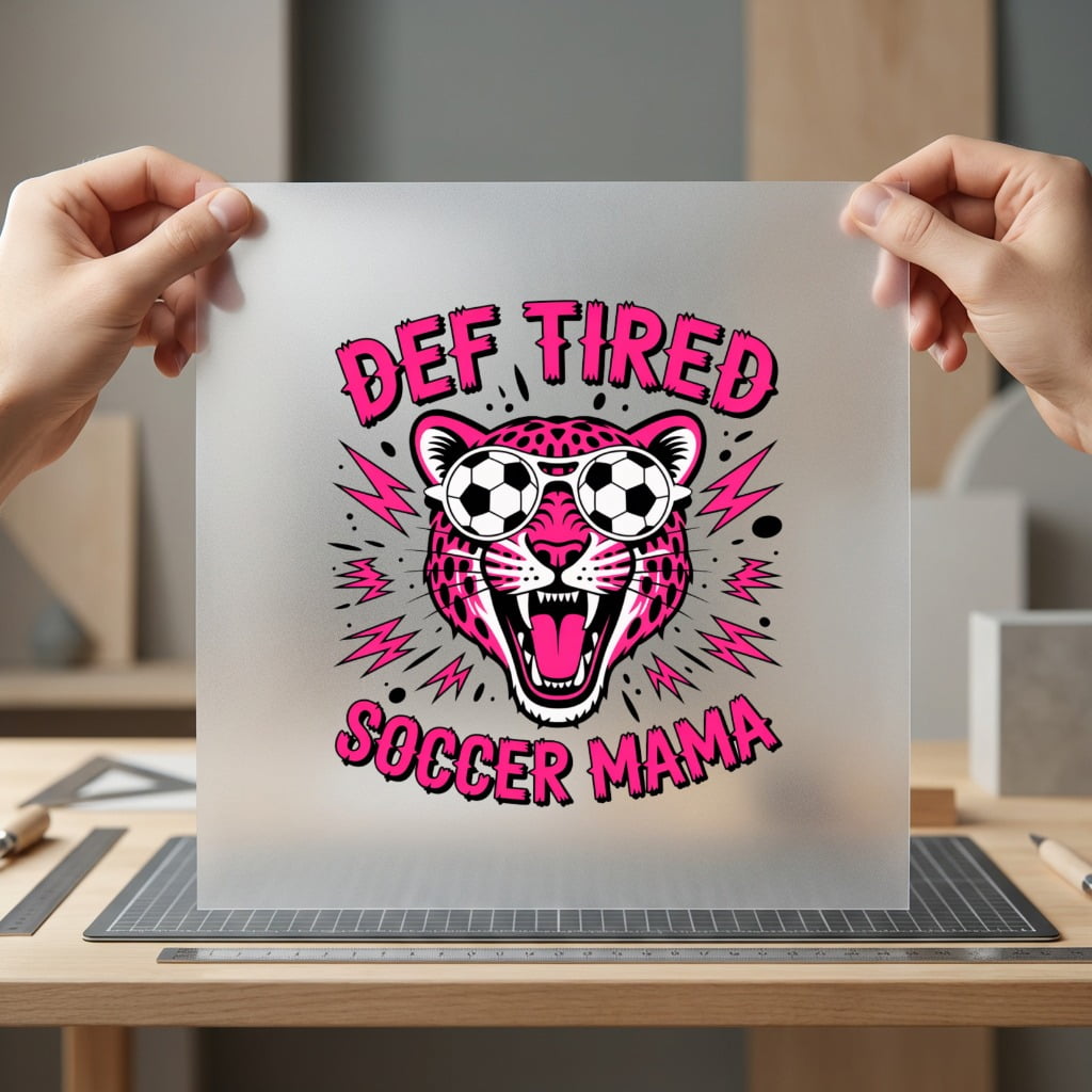 Def Tired Soccer Mama Mom Funny Ready to Press DTF Transfer for Dtf