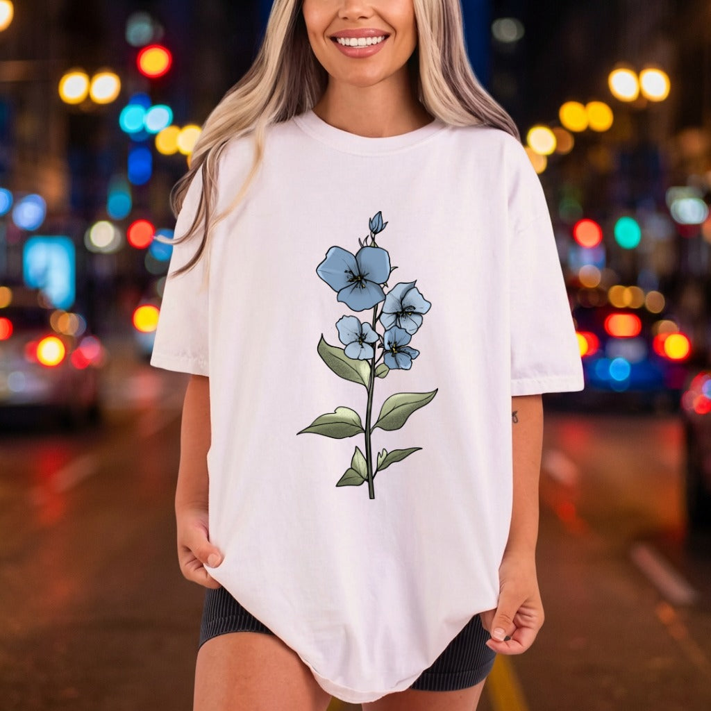 Delicate Blue Bells Floral Aesthetic Floral Ready to Press DTF Transfer for Dtf