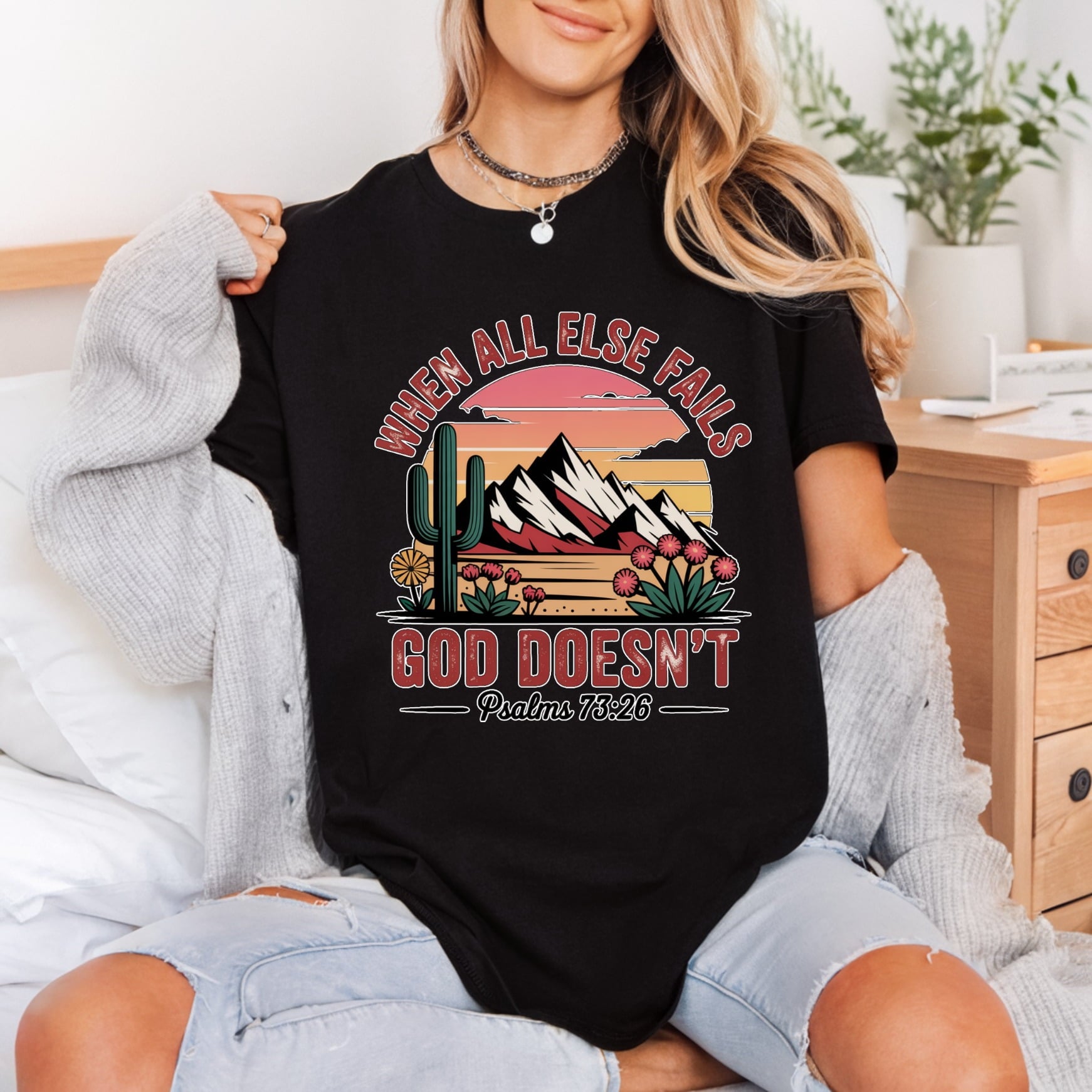 Desert Sunset God Doesn Christian Faith Ready to Press DTF Transfer for Dtf