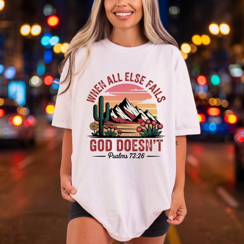 Desert Sunset God Doesn Christian Faith Ready to Press DTF Transfer for Dtf