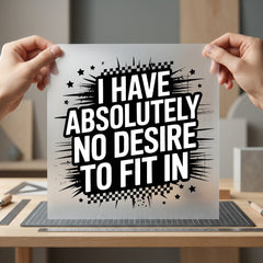 Desire Fit Bold Statement Funny Sarcastic Ready to Press DTF Transfer for Dtf