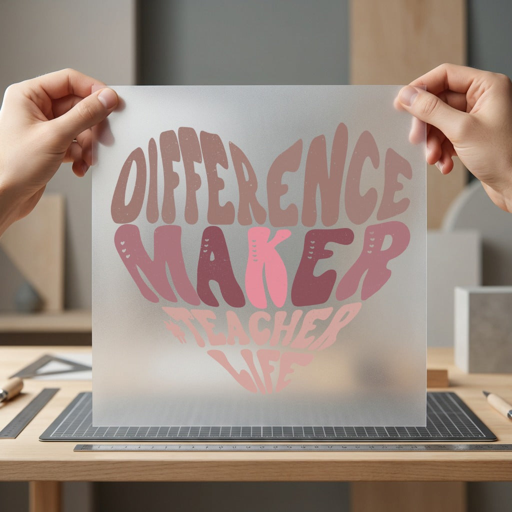 Difference Maker Teacher Life Teacher Vintage Ready to Press DTF Transfer for Dtf