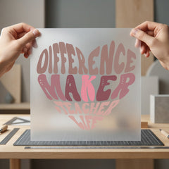 Difference Maker Teacher Life Teacher Vintage Ready to Press DTF Transfer for Dtf