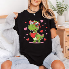 Dino Hearts Kawaii Diy Valentine Ready to Press DTF Transfer for Dtf