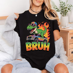 Dinosaur Bruh Retro Rainbow Funny Retro Ready to Press DTF Transfer for Dtf