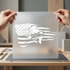 Distressed American Flag Bass Patriotic Usa Ready to Press DTF Transfer for Dtf