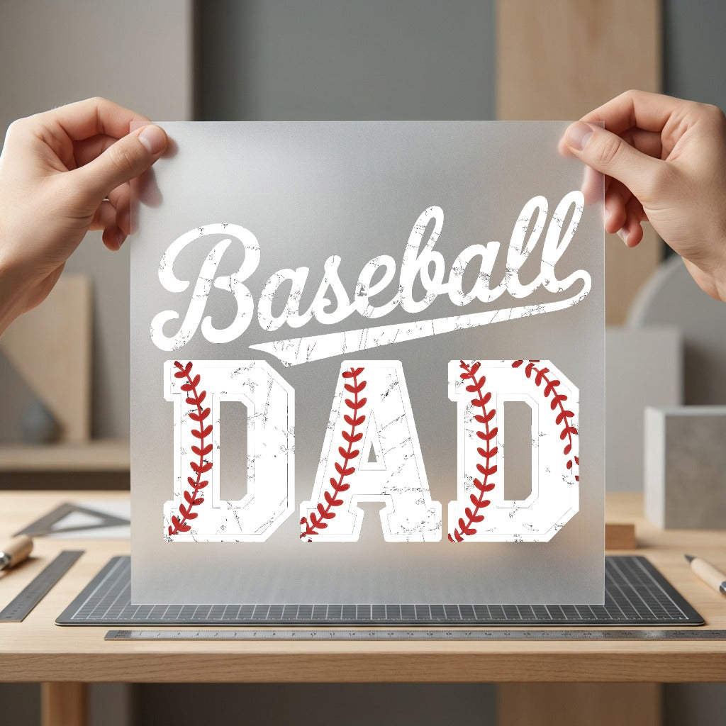 Distressed Baseball Dad Sports Dad Fitness Ready to Press DTF Transfer for Dtf