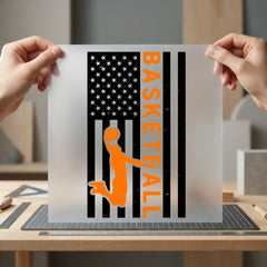 Distressed Basketball Player Flag Usa American Ready to Press DTF Transfer for Dtf