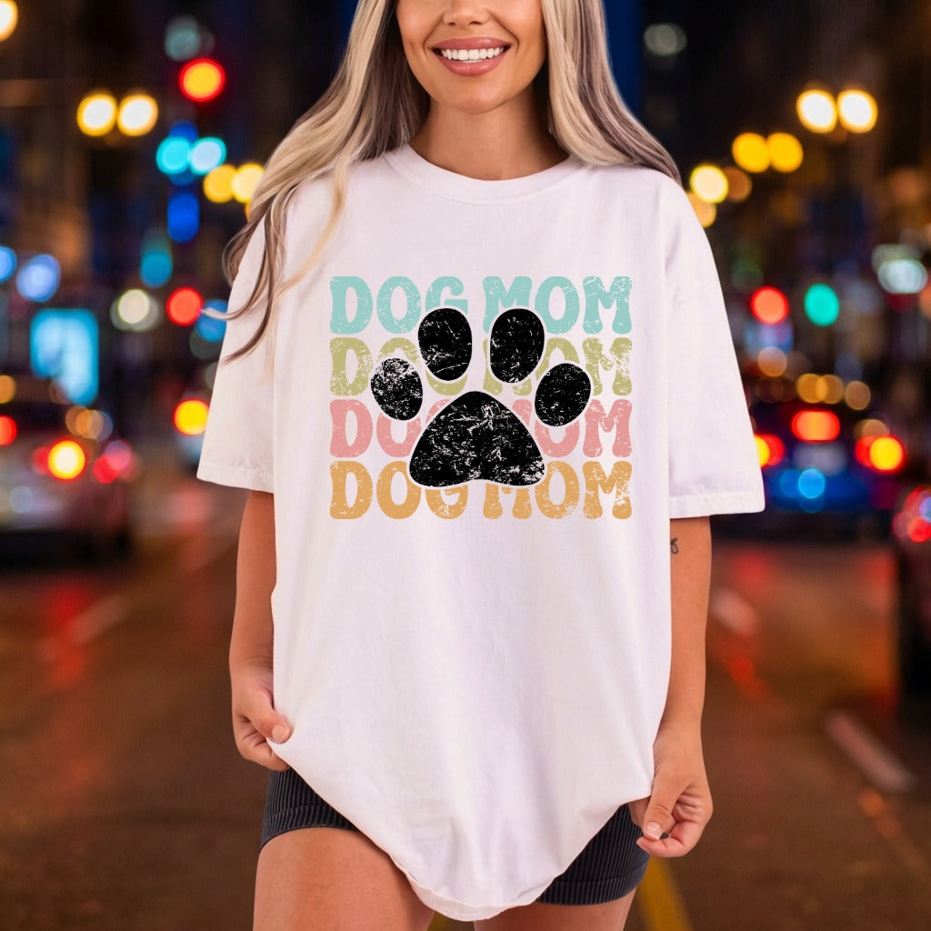 Distressed Dog Mom Paw Mom Dad Ready to Press DTF Transfer for Dtf