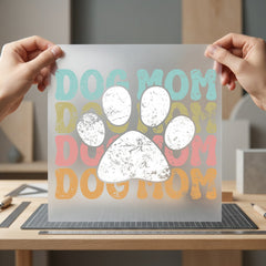Distressed Dog Mom Paw Mom Dad Ready to Press DTF Transfer for Dtf