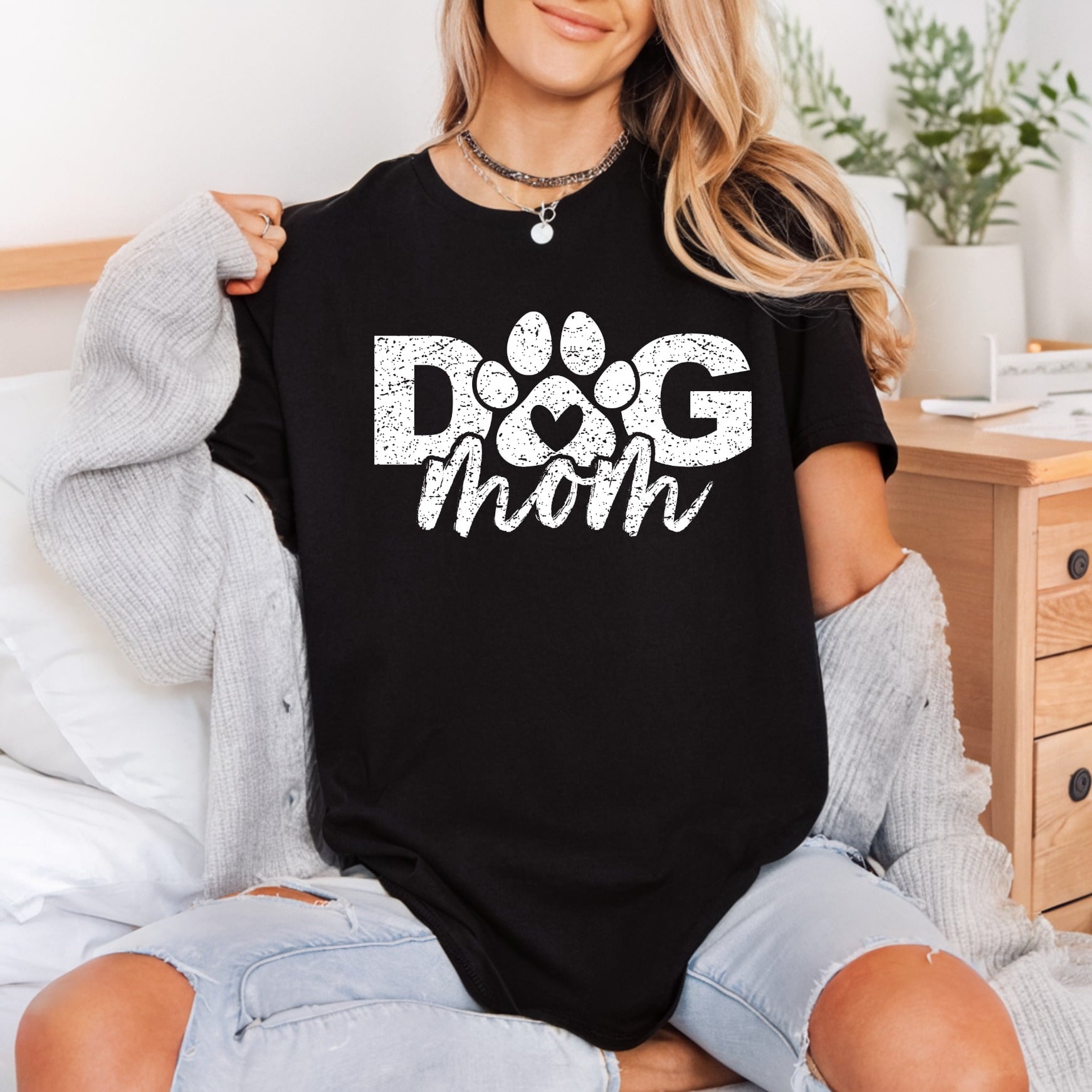 Distressed Dog Mom Pet Mom Dad Ready to Press DTF Transfer for Dtf