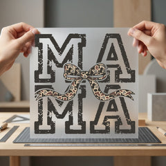 Distressed Mama Camo Bow Mom Mama Ready to Press DTF Transfer for Dtf