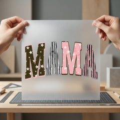 Distressed Mama Stars Stripes Patriotic Mom Ready to Press DTF Transfer for Dtf
