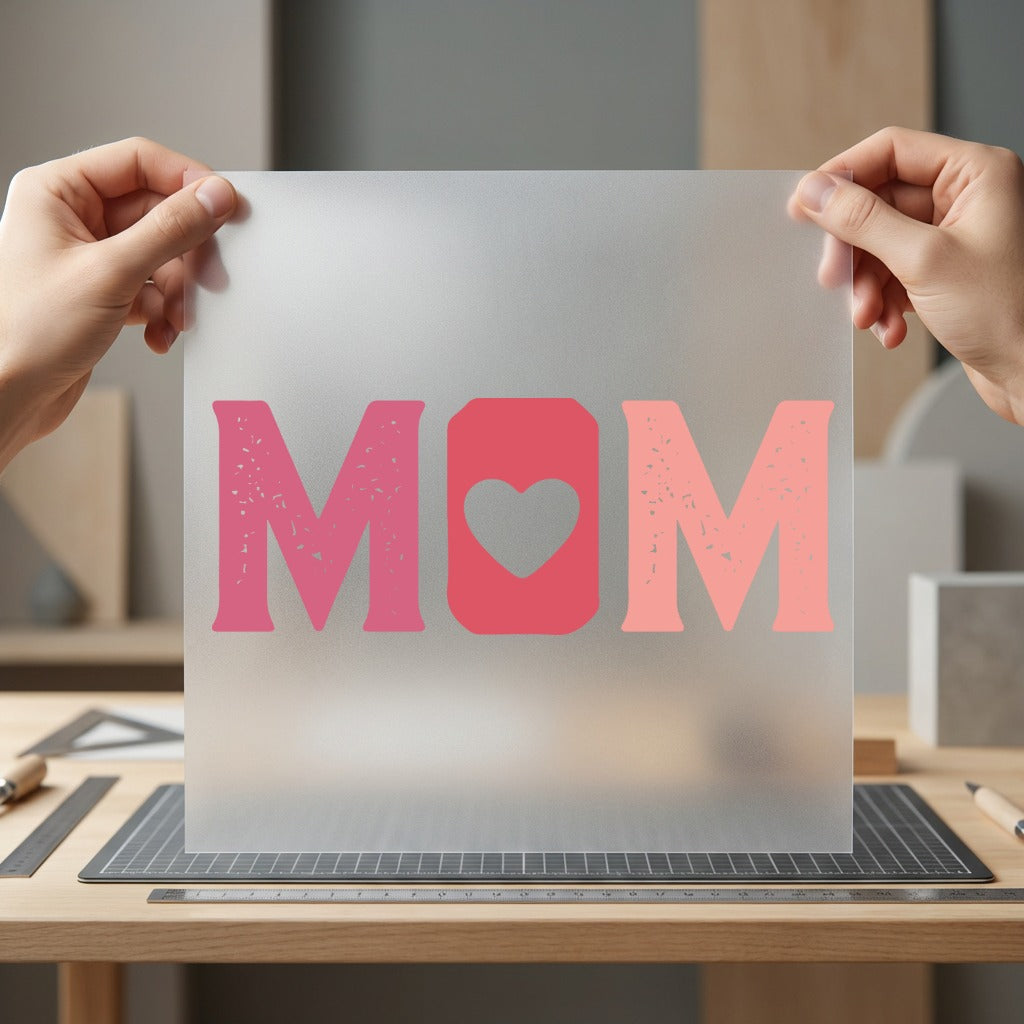 Distressed Mom Heart Retro Mom Vintage Ready to Press DTF Transfer for Dtf