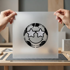 Distressed Soccer Ball Smiley Vintage Retro Ready to Press DTF Transfer for Dtf