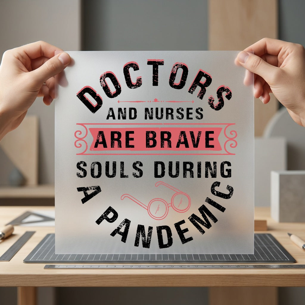Doctors Nurses Brave Vintage Nurse Doctor Ready to Press DTF Transfer for Dtf