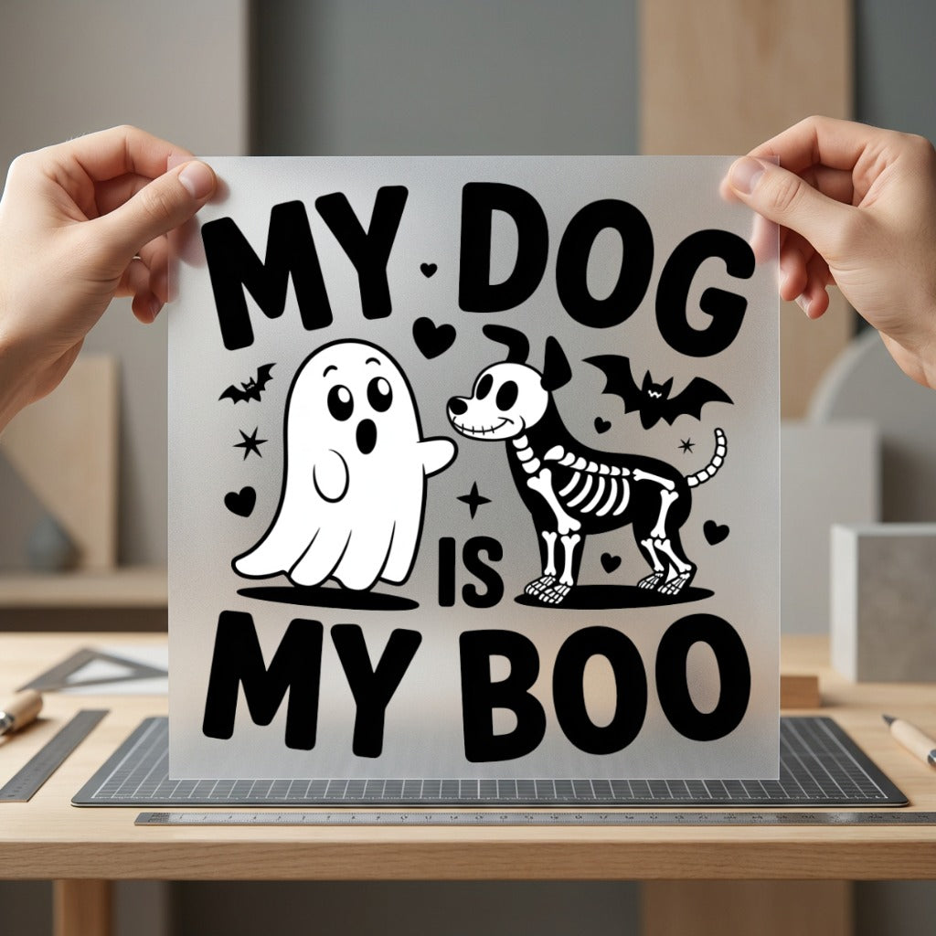 Dog Boo Halloween Pet Halloween Funny Ready to Press DTF Transfer for Dtf