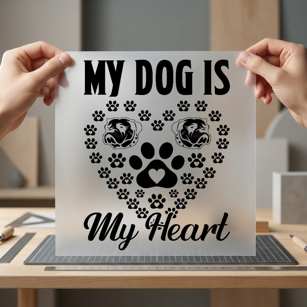 Dog Heart Pet Lover Mom Dad Ready to Press DTF Transfer for Dtf