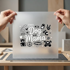 Dog Mama Doodle Outline Mom Mama Ready to Press DTF Transfer for Dtf