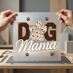Dog Mama Leopard Paw Mom Dad Ready to Press DTF Transfer for Dtf