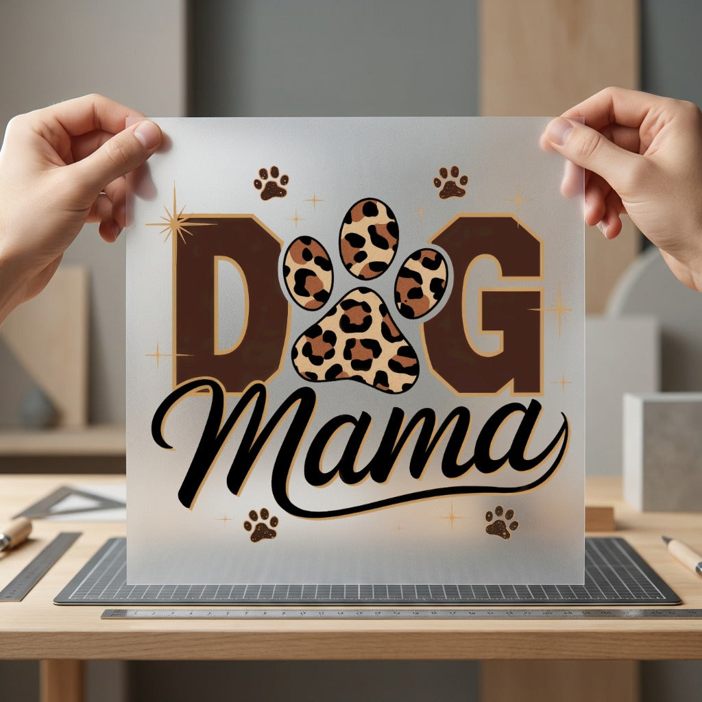 Dog Mama Leopard Paw Mom Dad Ready to Press DTF Transfer for Dtf