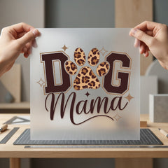 Dog Mama Leopard Paw Mom Dad Ready to Press DTF Transfer for Dtf
