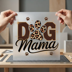Dog Mama Leopard Paw Mom Dad Ready to Press DTF Transfer for Dtf