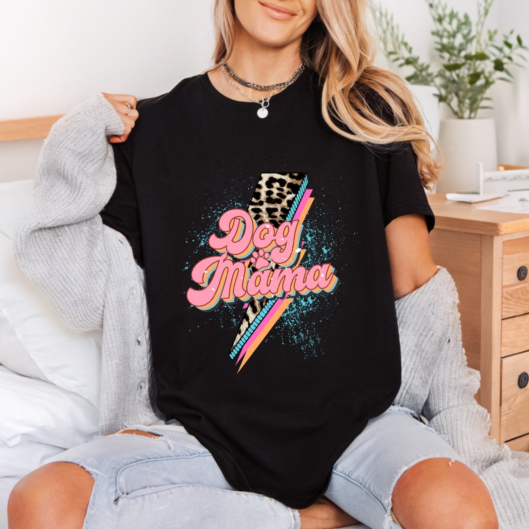 Dog Mama Lightning Bolt Mom Dad Ready to Press DTF Transfer for Dtf