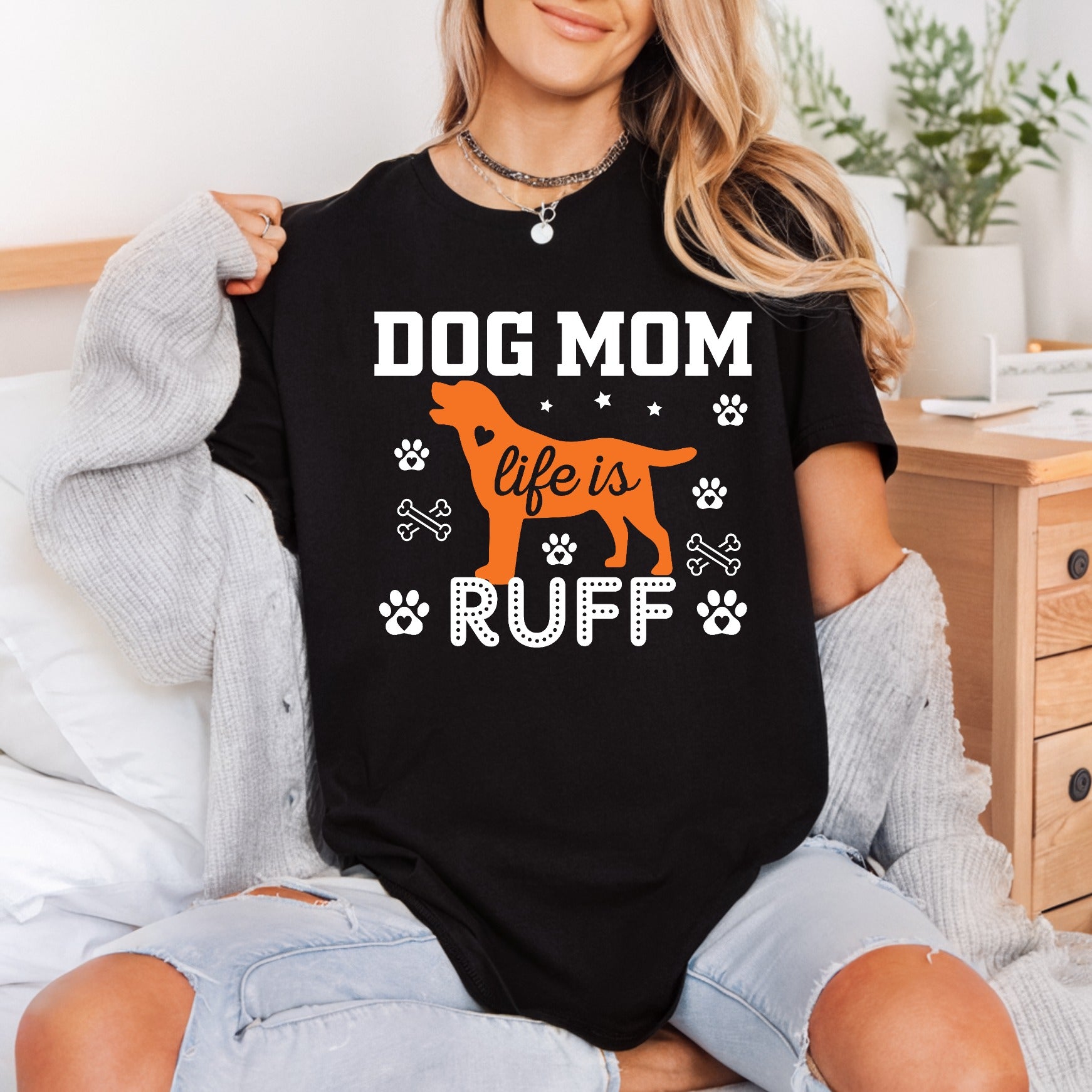 Dog Mom Life Ruff Mom Dad Ready to Press DTF Transfer for Dtf