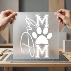 Dog Mom Paw Script Mom Dad Ready to Press DTF Transfer for Dtf