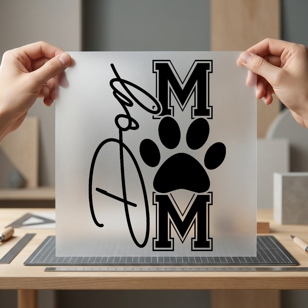 Dog Mom Paw Script Mom Dad Ready to Press DTF Transfer for Dtf