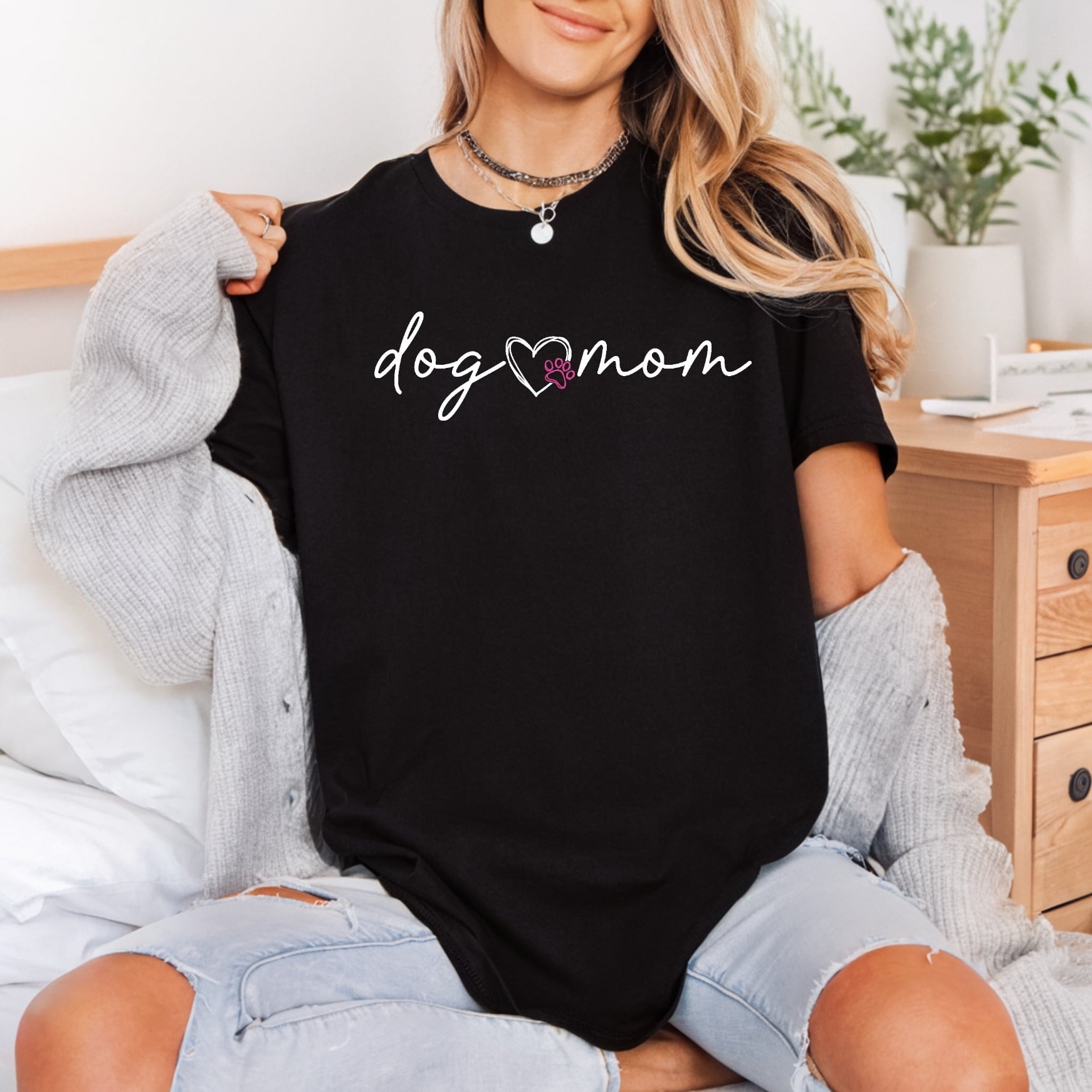 Dog Mom Script Pink Mom Dad Ready to Press DTF Transfer for Dtf