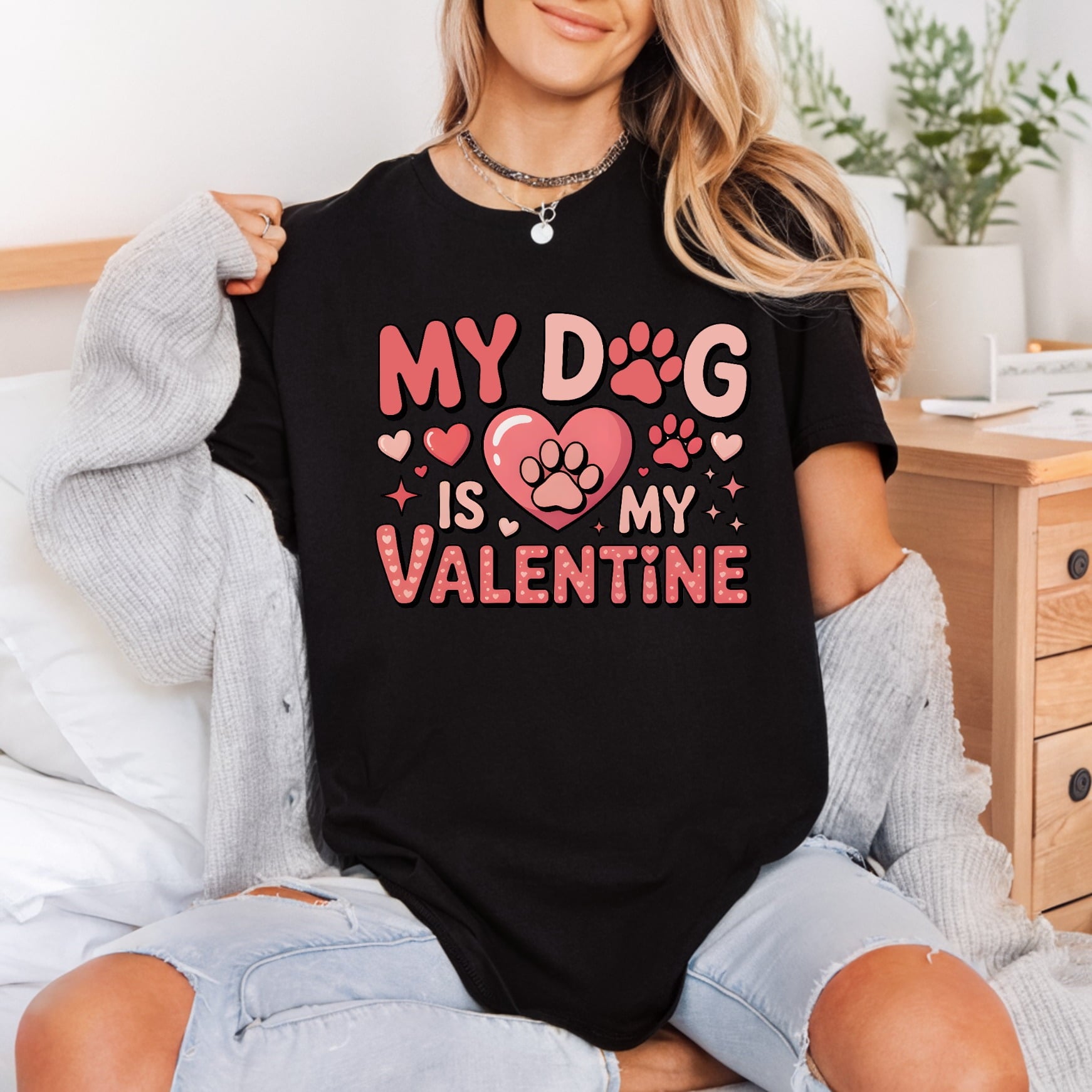 Dog Valentine Retro Paw Valentine Mom Ready to Press DTF Transfer for Dtf
