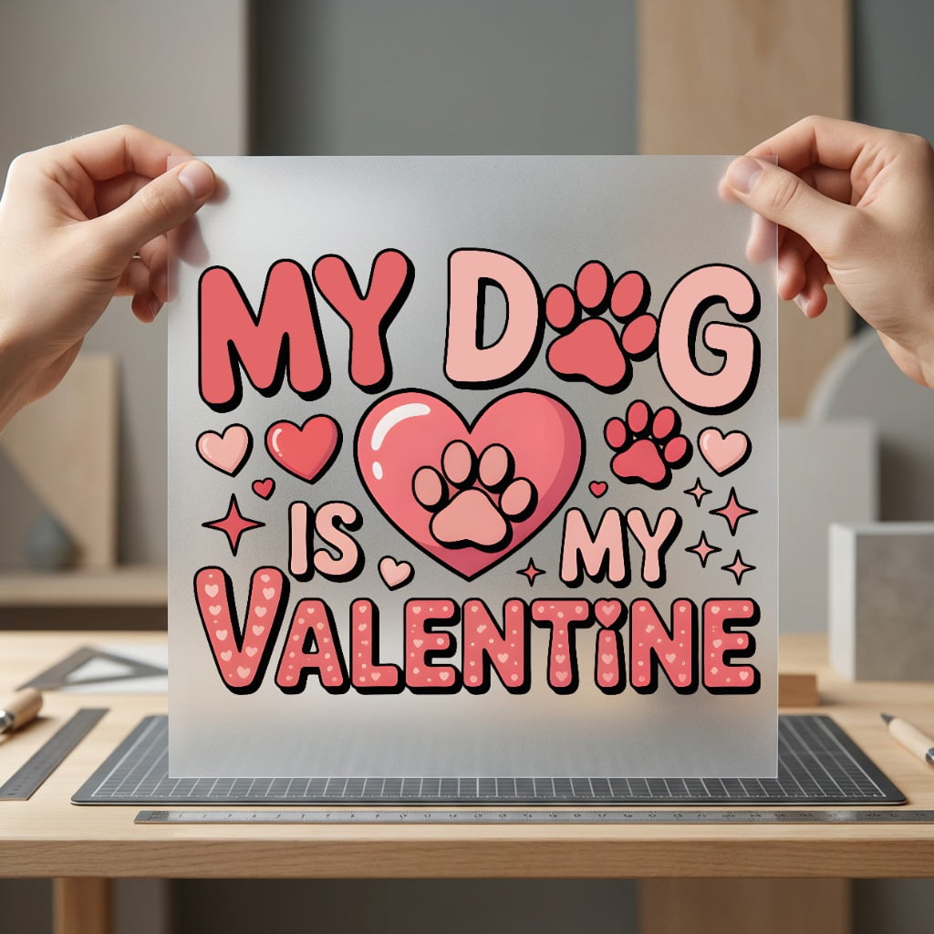 Dog Valentine Retro Paw Valentine Mom Ready to Press DTF Transfer for Dtf