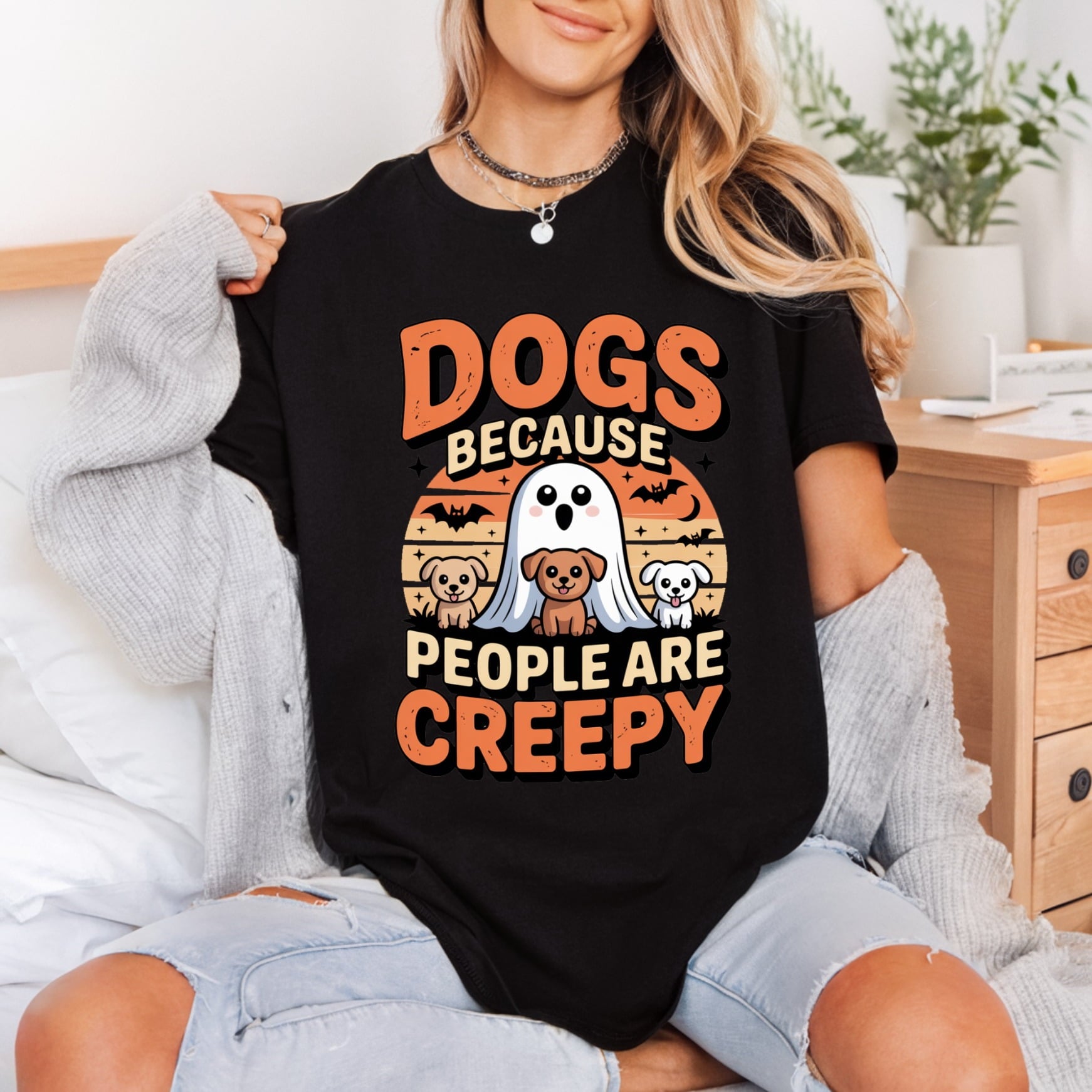 Dogs Because People Creepy Halloween Mom Ready to Press DTF Transfer for Dtf