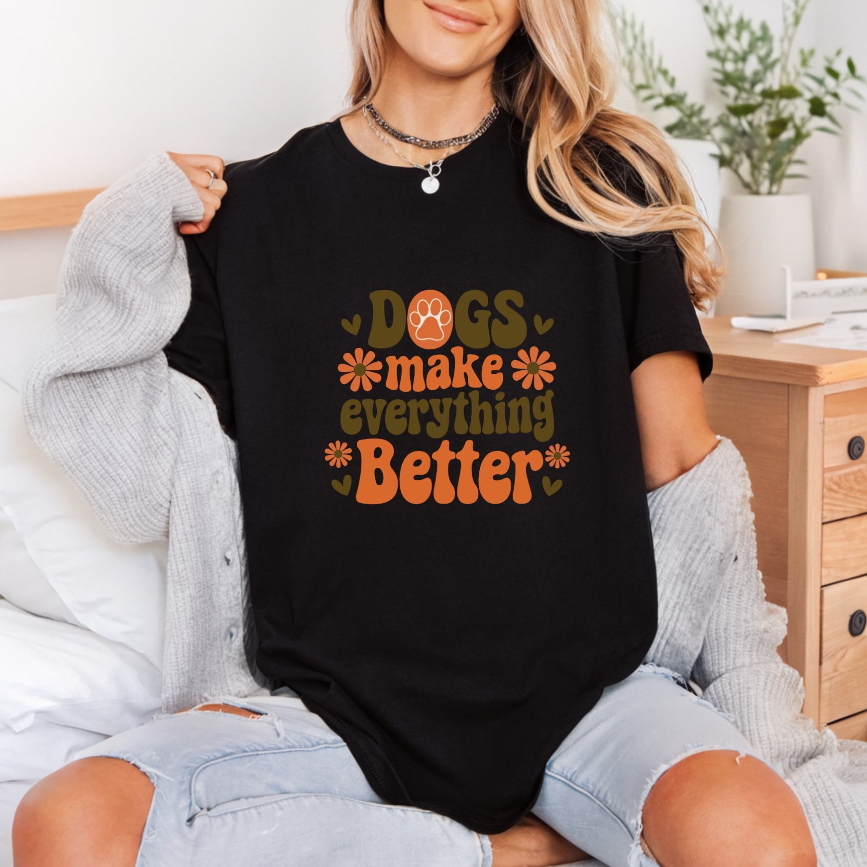 Dogs Make Everything Better Mom Dad Ready to Press DTF Transfer for Dtf