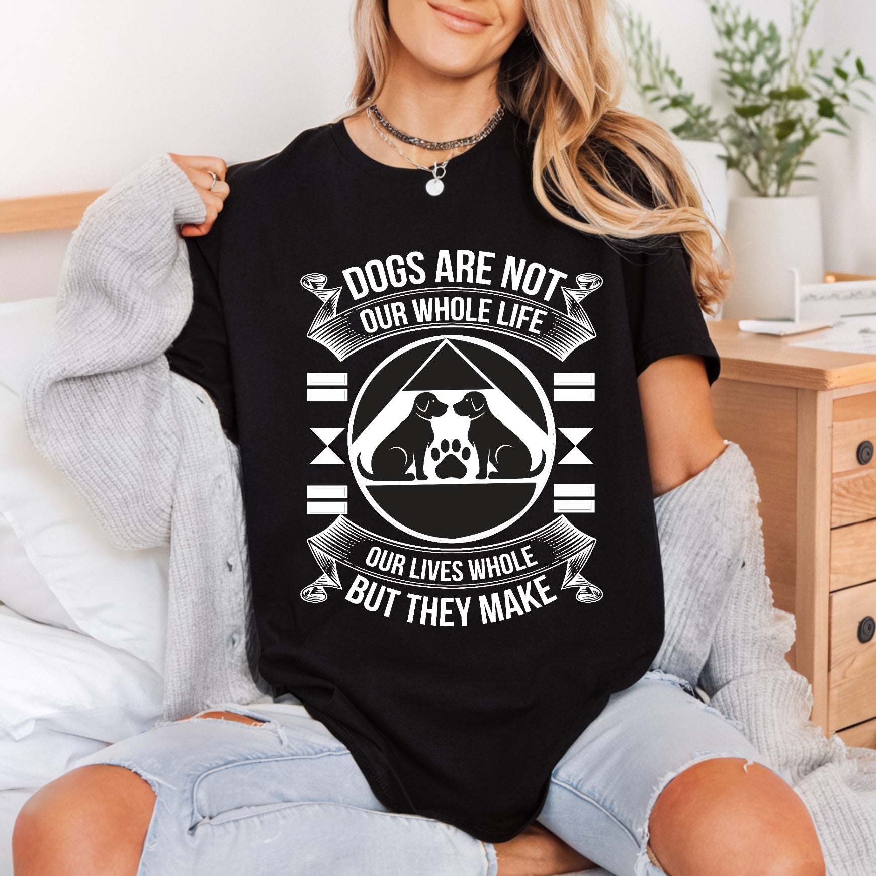 Dogs Make Lives Whole Mom Dad Ready to Press DTF Transfer for Dtf