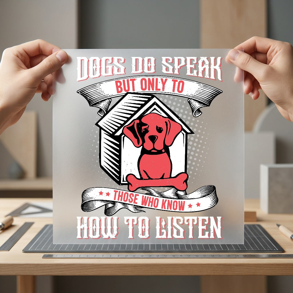 Dogs Speak Funny Puppy Funny Retro Ready to Press DTF Transfer for Dtf