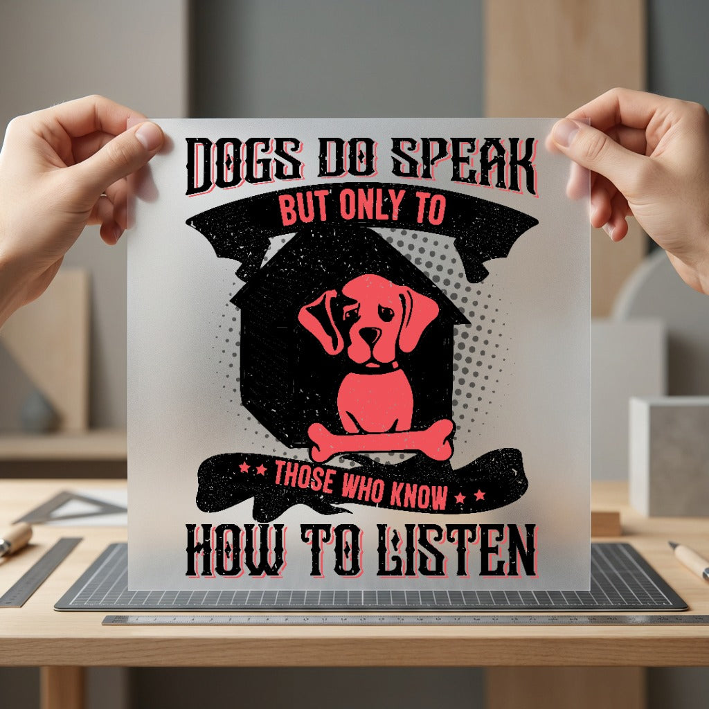 Dogs Speak Funny Puppy Funny Retro Ready to Press DTF Transfer for Dtf