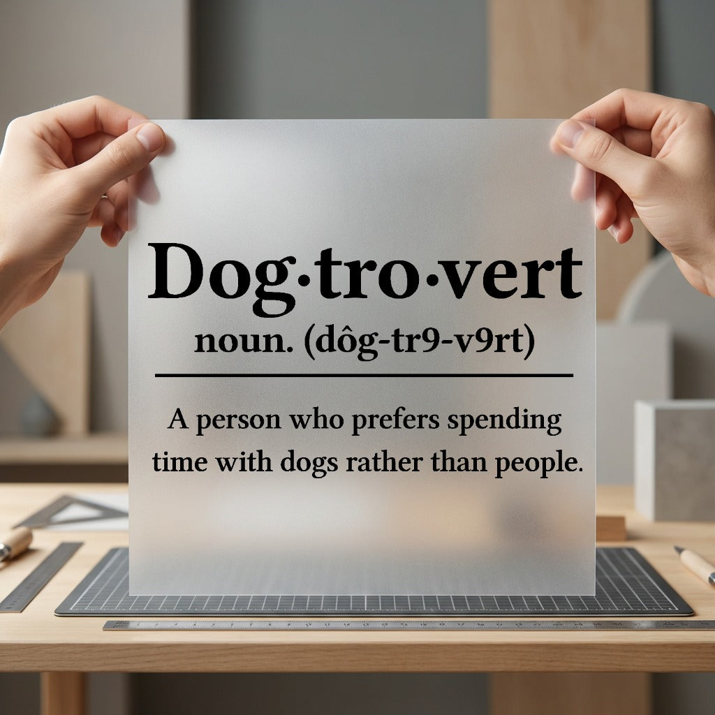 Dogtrovert Definition Humorous Dog Mom Dad Ready to Press DTF Transfer for Dtf