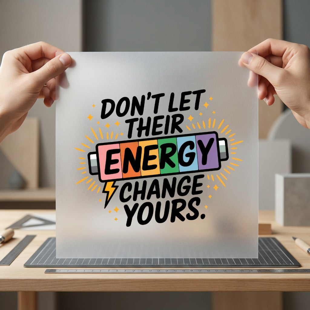 Don Let Their Energy Positive Vibes Collection Good Vibes Collection Ready to Press DTF Transfer for Dtf