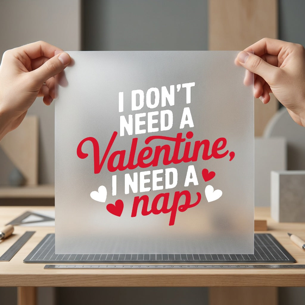 Don Need Valentine Nap Valentine Funny Ready to Press DTF Transfer for Dtf