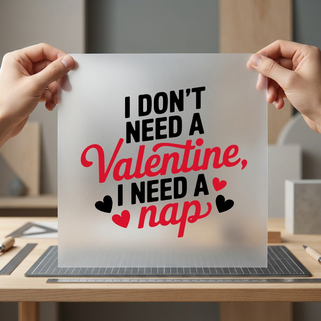 Don Need Valentine Nap Valentine Funny Ready to Press DTF Transfer for Dtf