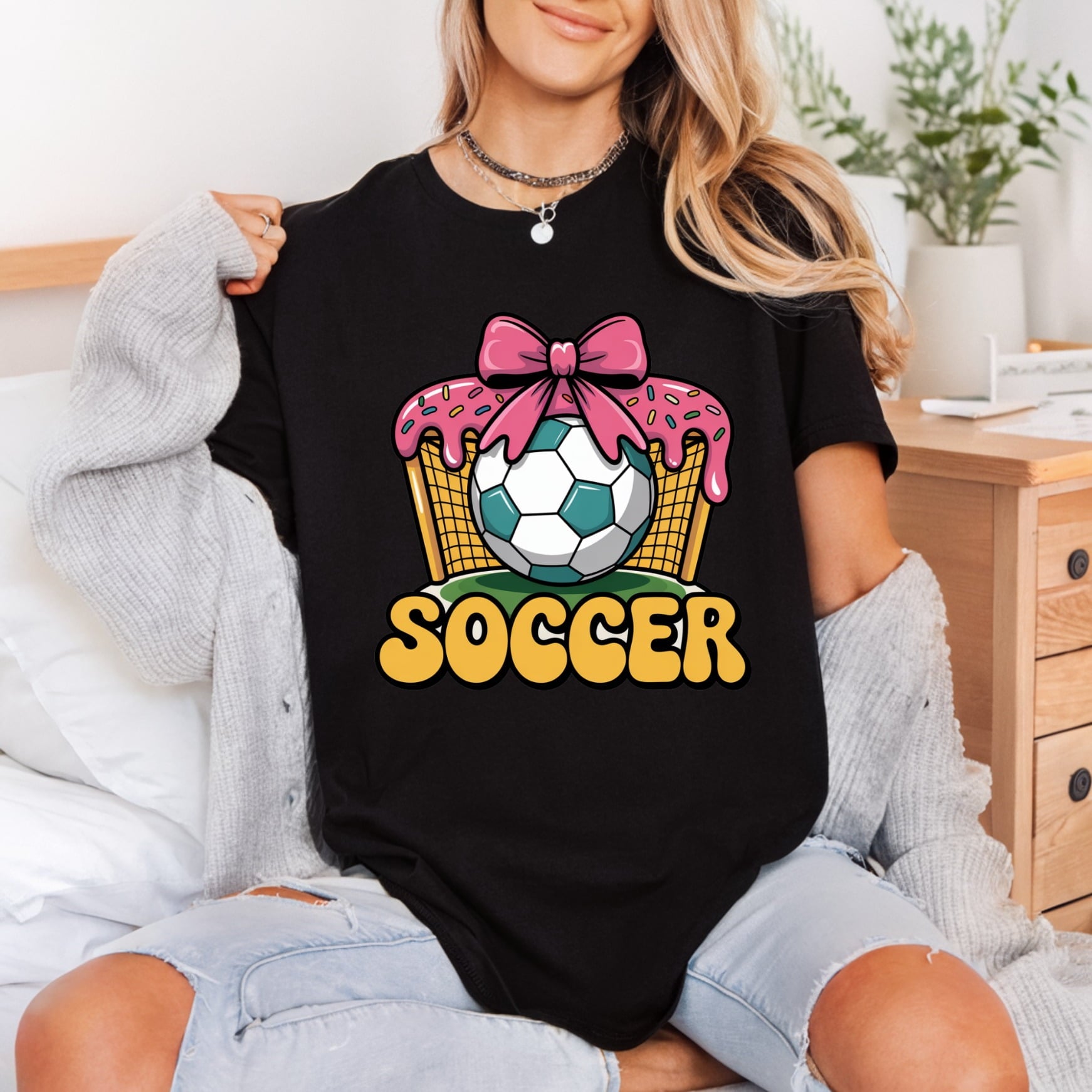 Donut Soccer Ball Sports Fitness Ready to Press DTF Transfer for Dtf