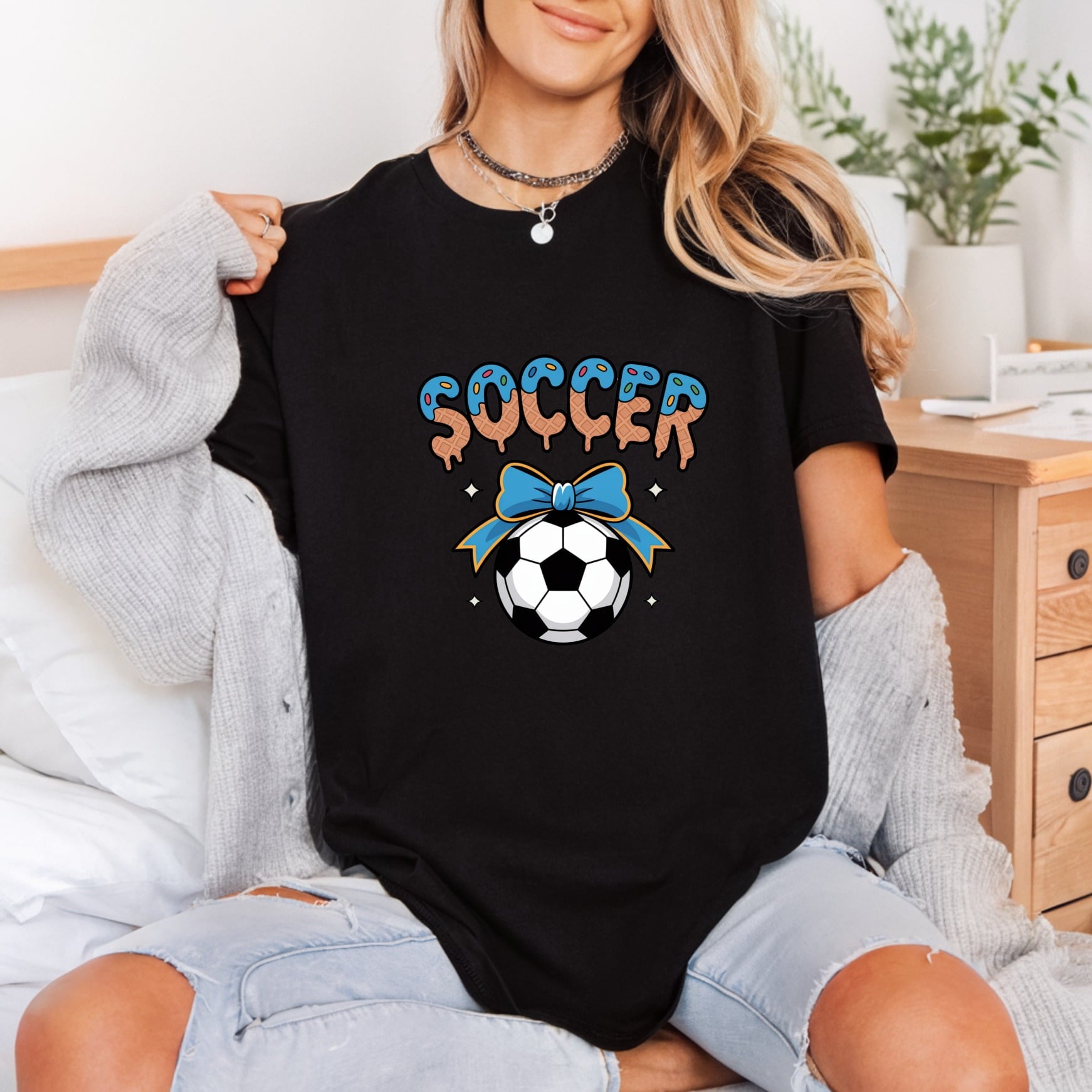 Donut Soccer Bow Sports Fitness Ready to Press DTF Transfer for Dtf