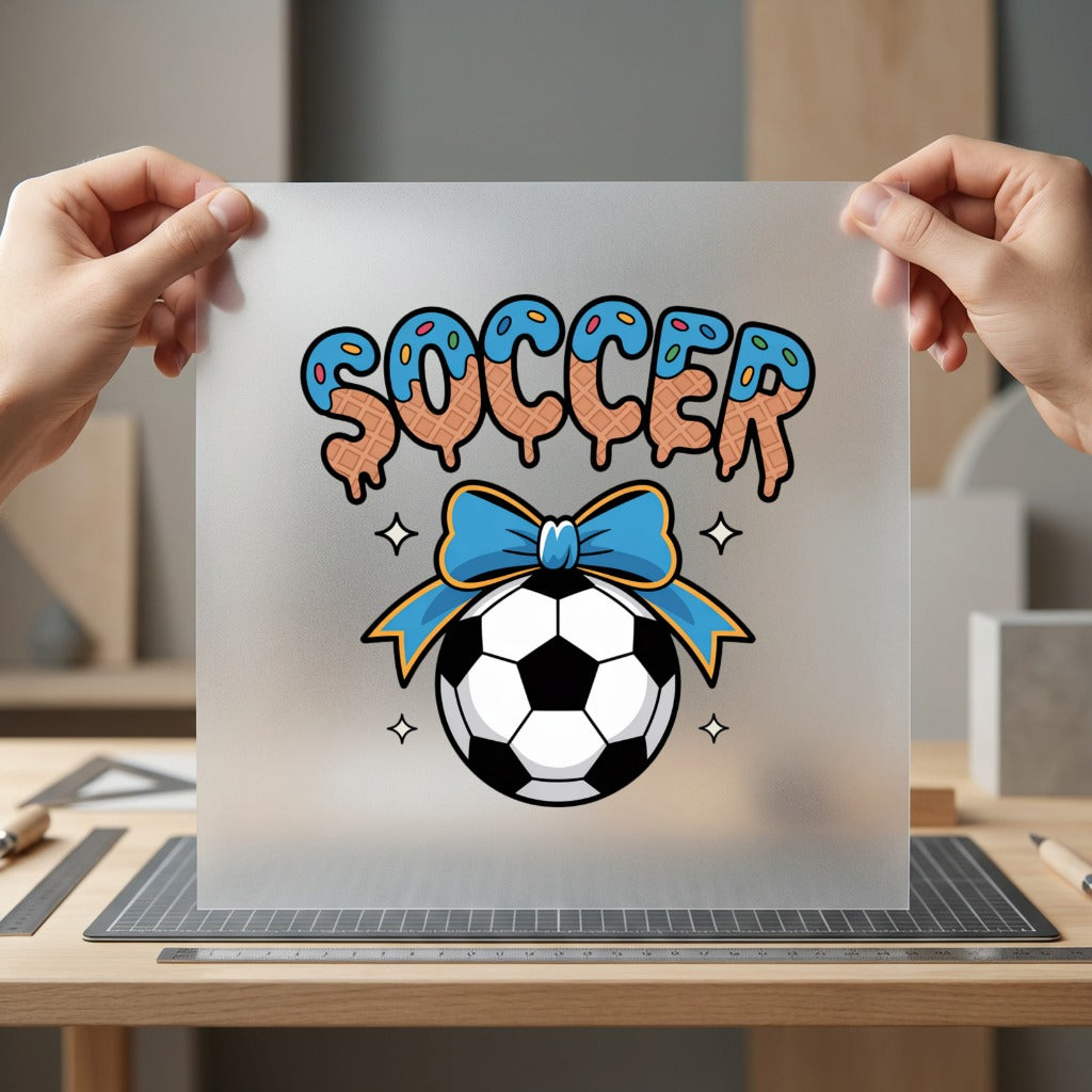 Donut Soccer Bow Sports Fitness Ready to Press DTF Transfer for Dtf