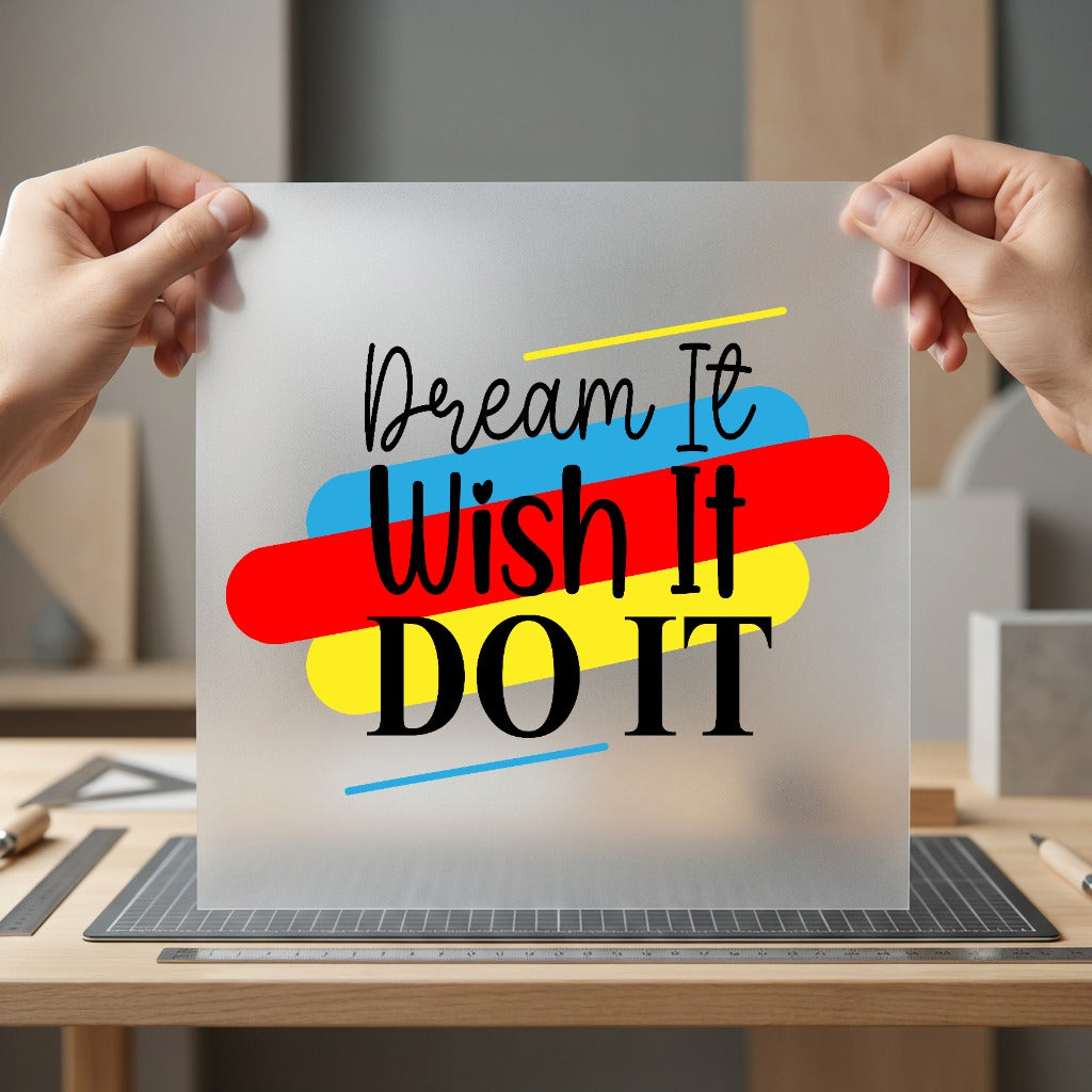 Dream Wish Motivational Diy Positive Vibes Collection Growth Mindset Collection Ready to Press DTF Transfer for Dtf