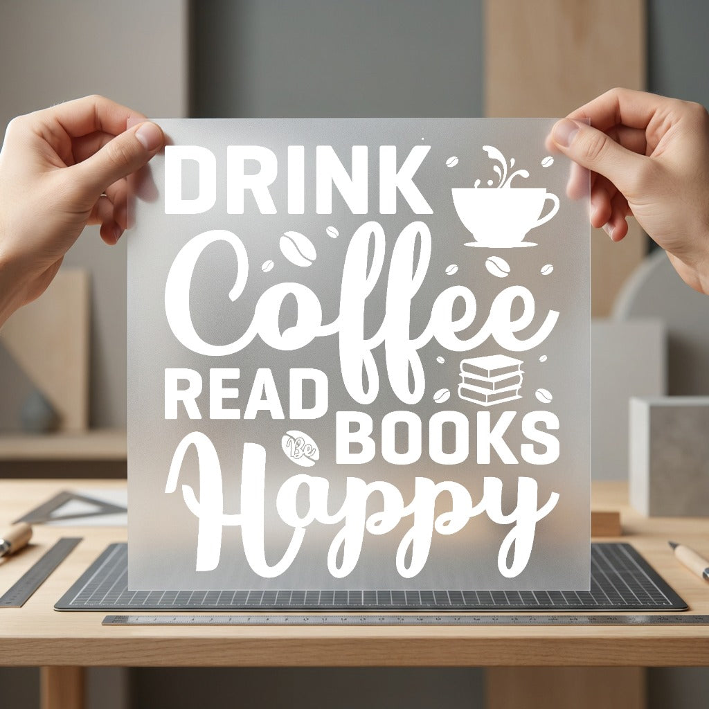 Drink Coffee Read Books Aesthetic Ready to Press DTF Transfer for Dtf