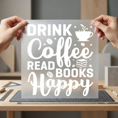 Drink Coffee Read Books Aesthetic Ready to Press DTF Transfer for Dtf